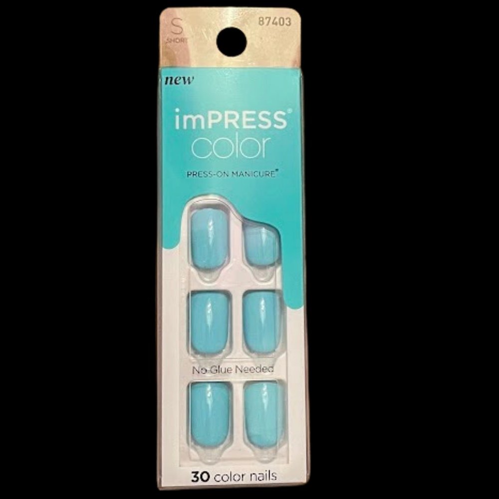 KISS imPRESS Color Press-On Nails, 'Abstract' 30 Count Short Length